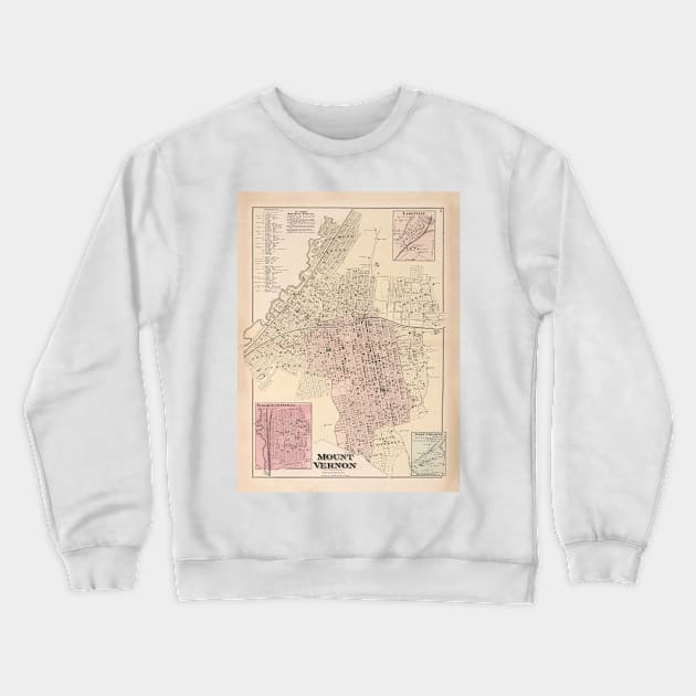 Vintage Map of Mount Vernon NY (1872) Crewneck Sweatshirt by Bravuramedia